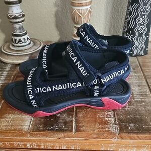 Nautica Kids Navy and Red Sports Sandals